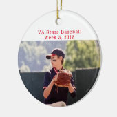 Cooperstown NY野球の写真おもしろいファクトメモリ セラミックオーナメント (左)