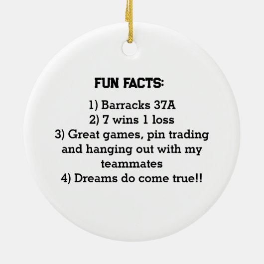 Cooperstown NY野球の写真おもしろいファクトメモリ セラミックオーナメント (裏面)