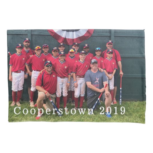 Cooperstown NY 野球チーム 写真 コーチ 選手 枕カバー (正面)