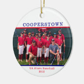 Cooperstown NY 野球チーム 写真 チーム名 事実 セラミックオーナメント (左)