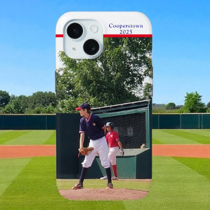 Cooperstown NY 野球選手 写真 年 カスタム iPhone 15ケース