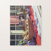 Cooperstown NY - Bakery Window With American Flags ジグソーパズル (縦)