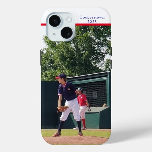 Cooperstown NY Baseball Player Photo Year Custom Case-Mate iPhoneケース (裏面)