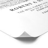 Coordinates Engagement Heart Wedding Couple Map ポスター (角)