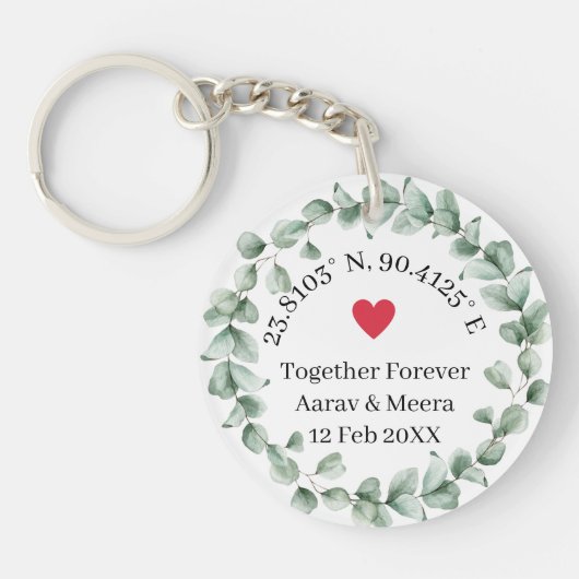 Coordinates of Love Botanical Wedding Favor キーホルダー (正面)