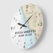Coordinates Punta Gorda Florida 24時間 ラージ壁時計 (傾斜)