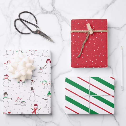 Coordinating Variety Set Christmas Wrapping Paper ラッピングペーパーシート (正面)