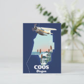 Coosオレゴンの旅行マップ ポストカード (スタンド正面)
