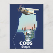 Coosオレゴンの旅行マップ ポストカード (正面)