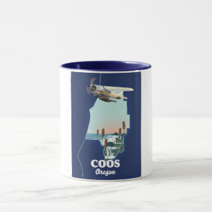 Coosオレゴンの旅行マップ マグカップ