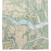 Coosaw and Broad Rivers図11519 航海の シャワーカーテン (正面)