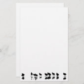 Cootのデザイン-白の黒 便箋 (正面/裏面)