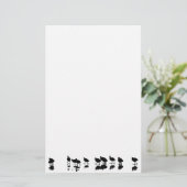 Cootのデザイン-白の黒 便箋 (スタンド正面)