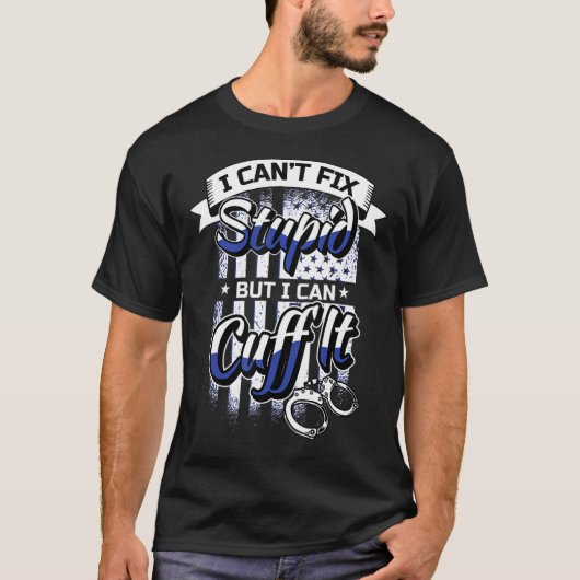 Cop おもしろい Gift – 手錠の警察法執行_ Tシャツ (正面)