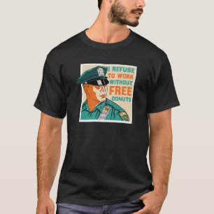 Cop – 無料ドーナツなしで働くことを拒否する – 速い tシャツ