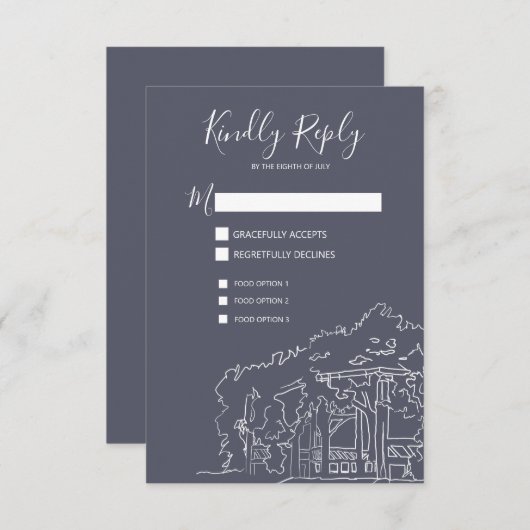 Cop CotセントラルパークニューヨークシティウェディングRSVP 出欠カード (正面/裏面)