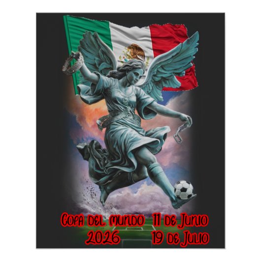 Copa del Mundo Mexico 2026 on a Black ポスター (正面)