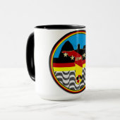 Copacabanaの砂糖塊キリストredeemarフットボール マグカップ (正面左)