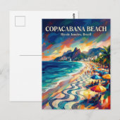 Copacabana Beach Brazil ポストカード (正面/裏面)