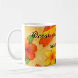 Copacabana Beach Watercolor Floral Tropical コーヒーマグカップ