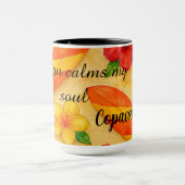 Copacabana Beach Watercolor Floral Tropical マグカップ (中央)