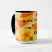 Copacabana Beach Watercolor Floral Tropical マグカップ (正面左)