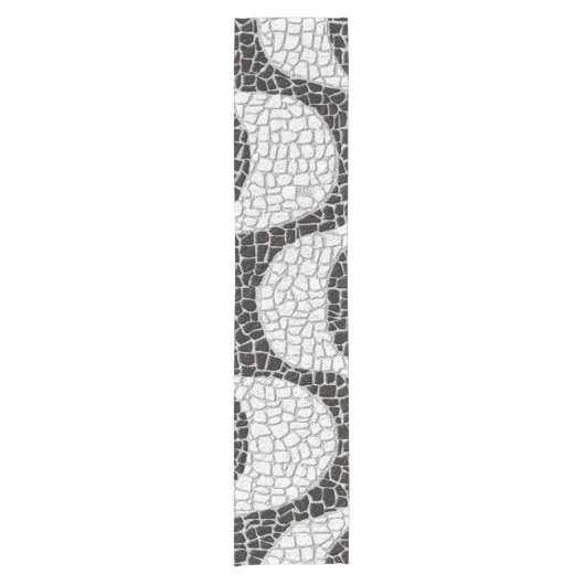 Copacabana Sidewalk Brazilian pattern ショートテーブルランナー (正面)