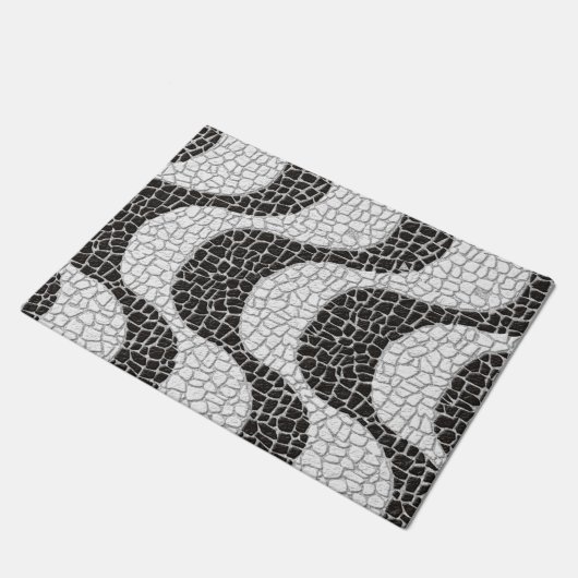 Copacabana Sidewalk Brazilian pattern ドアマット (アングル)