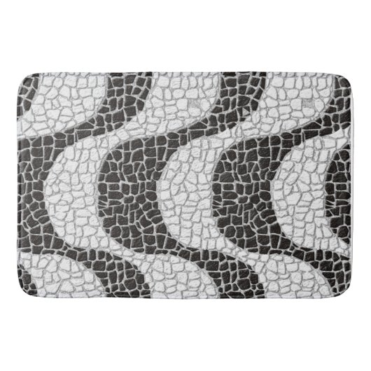 Copacabana Sidewalk Brazilian pattern バスマット (正面)