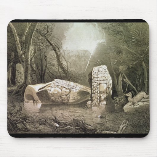 Copan、グアテマラの壊れたマヤの偶像 マウスパッド (正面)