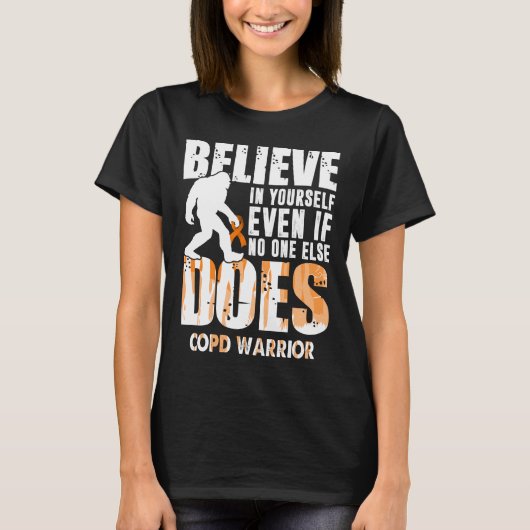 COPD戦士の大きな信じ足 Tシャツ (正面)