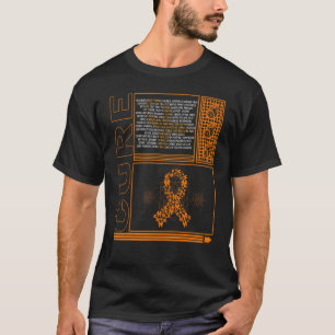COPD認識度キュアコップオレンジリボンバタフライL Tシャツ