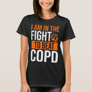 COPD認識度リボンビート疾患戦士 Tシャツ