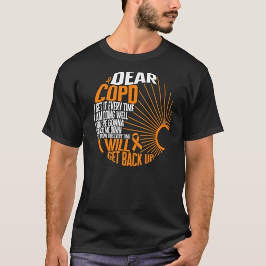 COPD認識度私はリボン肺病を取り戻す Tシャツ (正面)