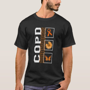 COPD認識度COPDオレンジリボンサンフラワーバター Tシャツ