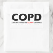 COPD – 慢性強迫性鸚鵡病 長方形シール (バッグ)