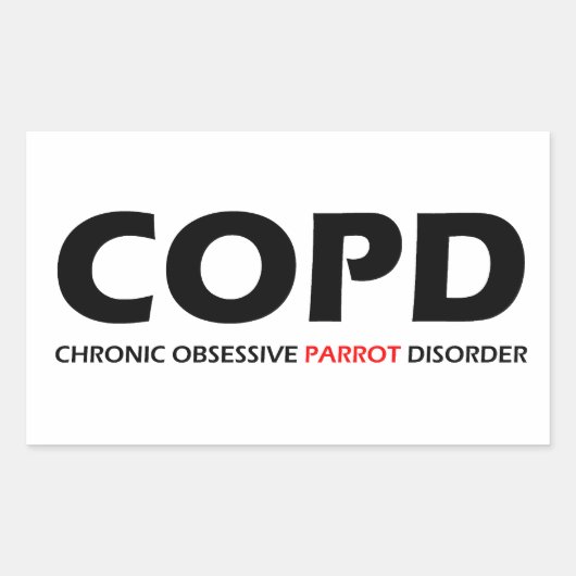 COPD – 慢性強迫性鸚鵡病 長方形シール (正面)