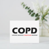 COPD – 慢性強迫神経障害ポメラニア犬 ポストカード (スタンド正面)