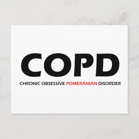 COPD – 慢性強迫神経障害ポメラニア犬 ポストカード (正面)