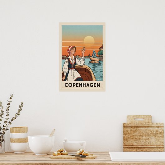 Copenhage vintage travel poster, ポスター (キッチン)