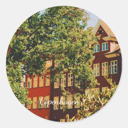 Copenhagen cityscape - Denmark ラウンドシール (正面)