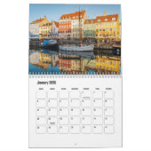 Copenhagen-Denmark Calendar カレンダー (1月 2026)