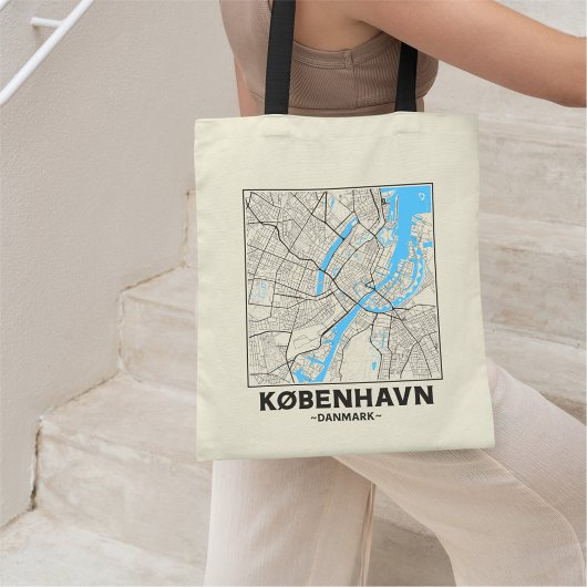 Copenhagen, Denmark, City Map Tote Bag トートバッグ
