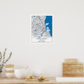 Copenhagen Denmark City Map Travel Simple Minimal ポスター (キッチン)