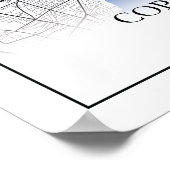 Copenhagen Denmark City Map Travel Simple Minimal ポスター (角)