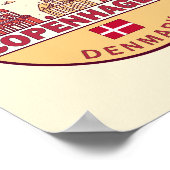Copenhagen Denmark City Skyline Emblem ポスター (角)
