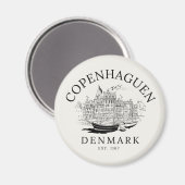 Copenhagen Denmark vintage Landscape マグネット (正面/裏面)