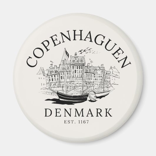 Copenhagen Denmark vintage Landscape マグネット (正面)