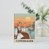 Copenhagen, Denmark vintage travel poster, ポストカード (スタンド正面)
