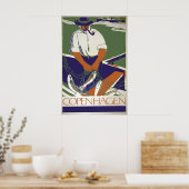 Copenhagen Fisherman Vintage Travel Poster Denmark ポスター (キッチン)